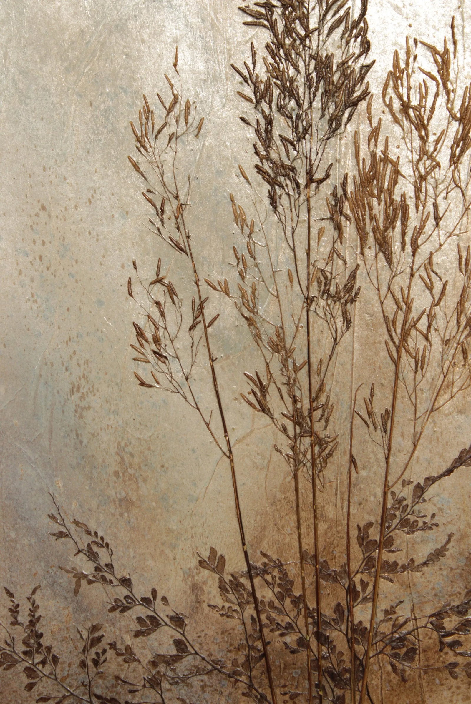 Caroline Starrett Pressed Botanical Mixed Media Collages - A Pair - 5