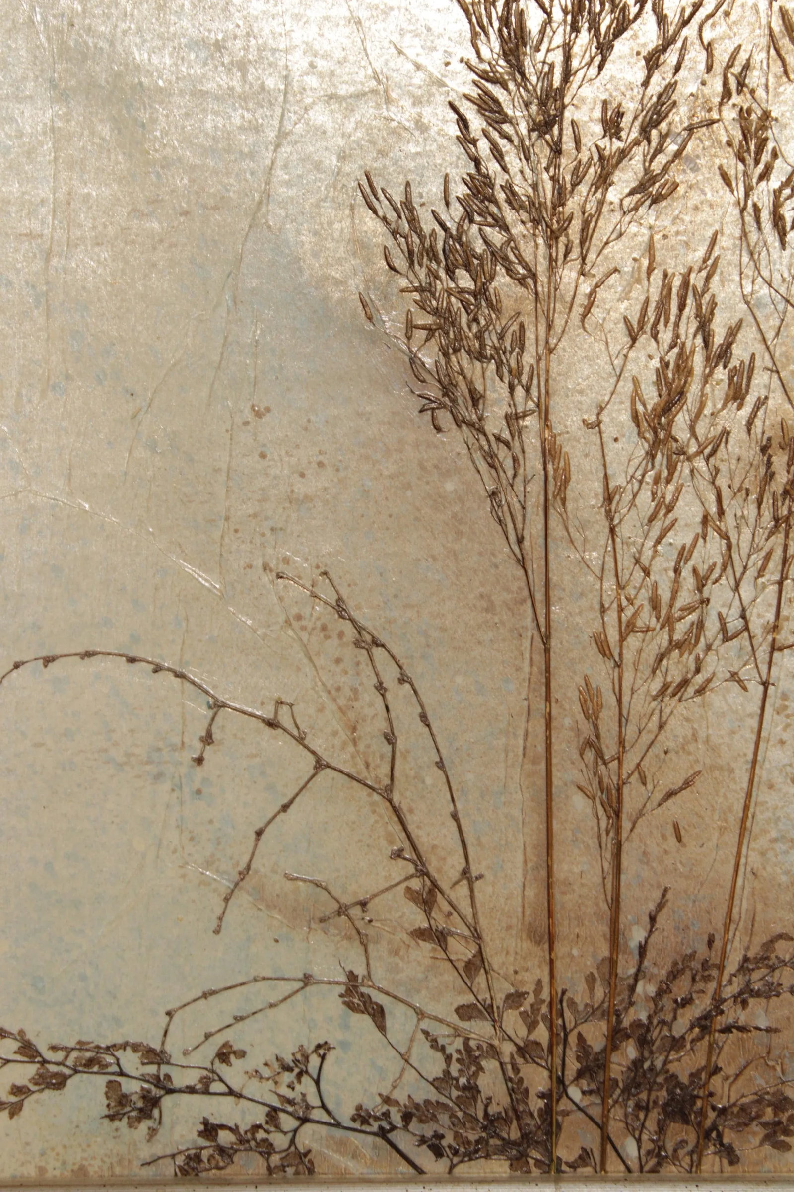 Caroline Starrett Pressed Botanical Mixed Media Collages - A Pair - 6