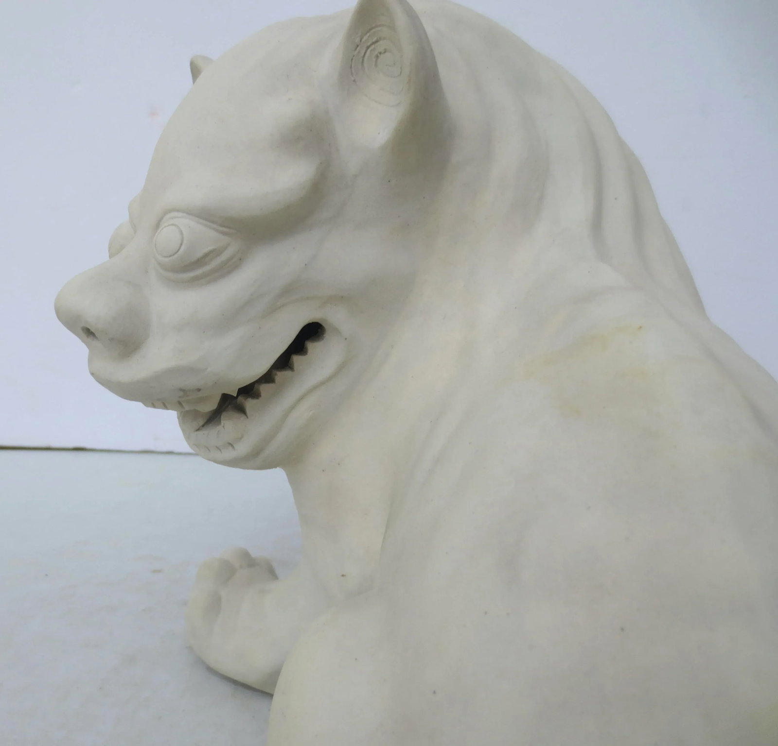 Late 20th Century Chinese Porcelain Bisque Foo Dog - 5