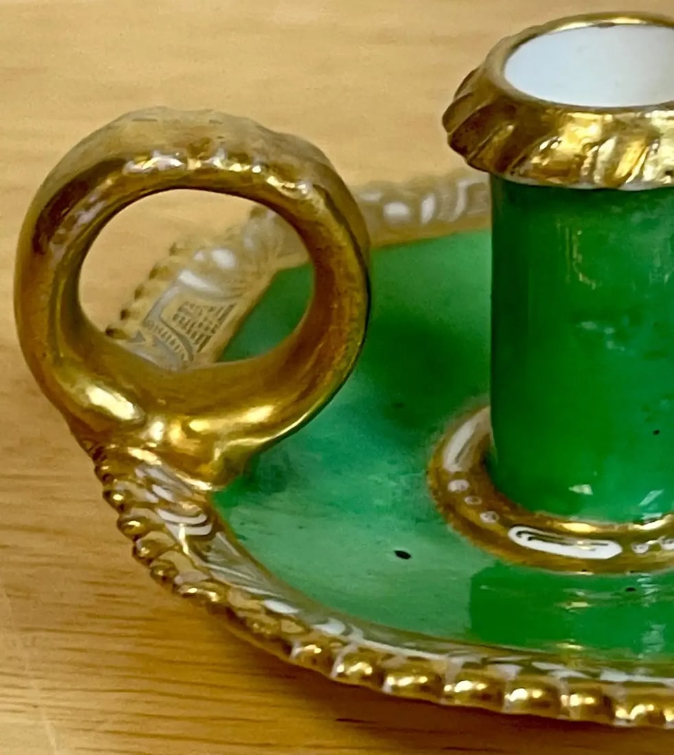 19th Century Antique Spode Ornithological Miniature Chamberstick - 10