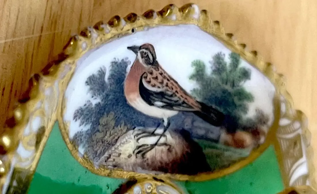 19th Century Antique Spode Ornithological Miniature Chamberstick - 5