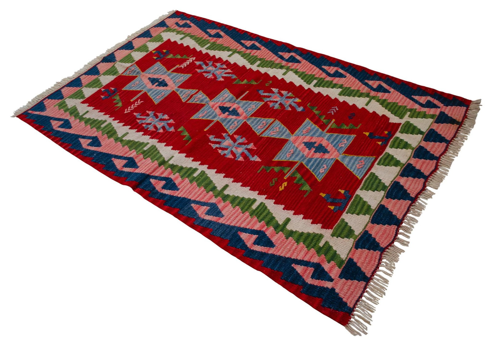 1980s Hand Woven Kilim Turkish Flat Weave Area Rug - 3"²7"³ × 5"²7"³ - 6
