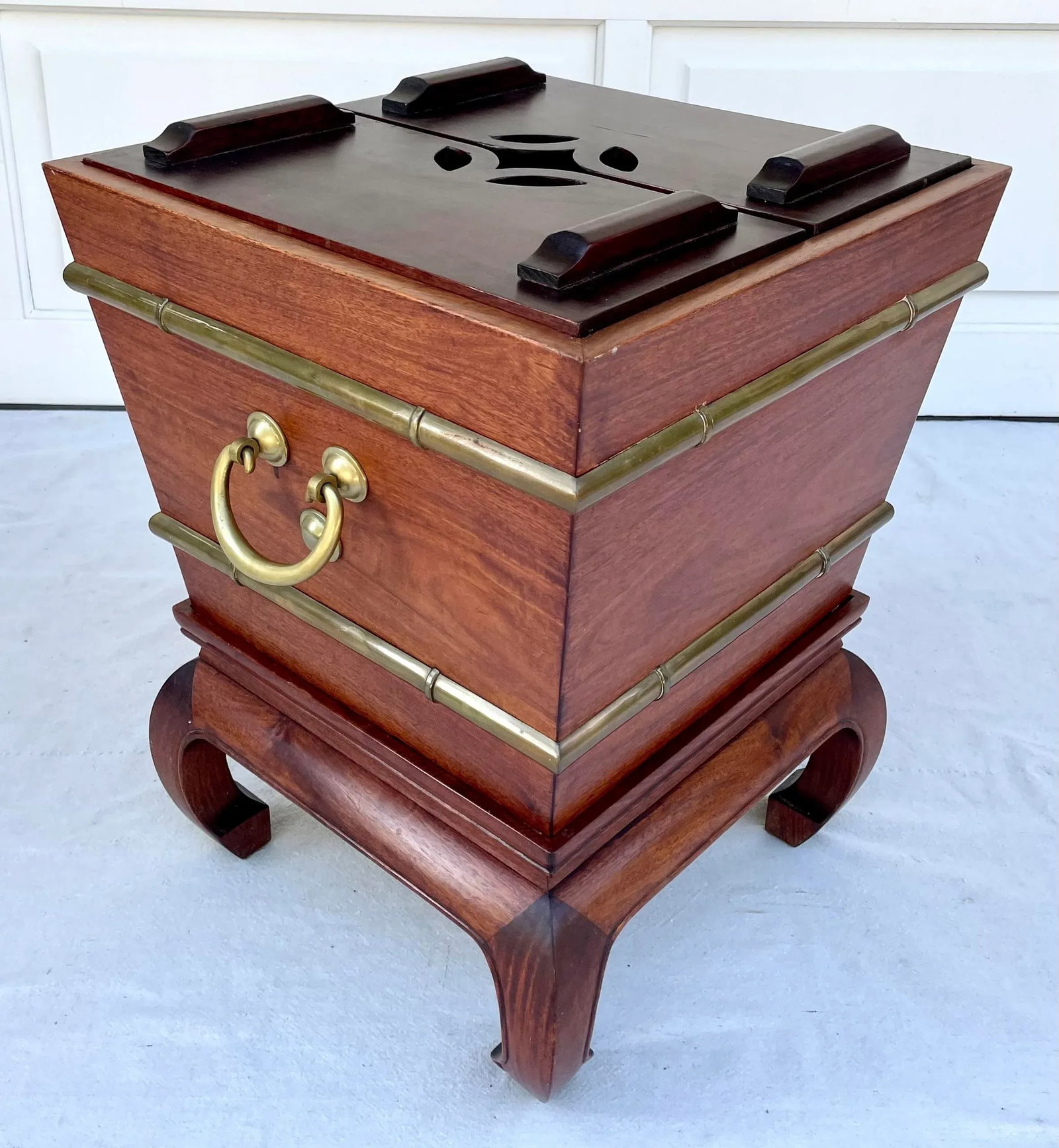 Mid-Century Rosewood and Brass Beverage Ice Box by George Zee - 9