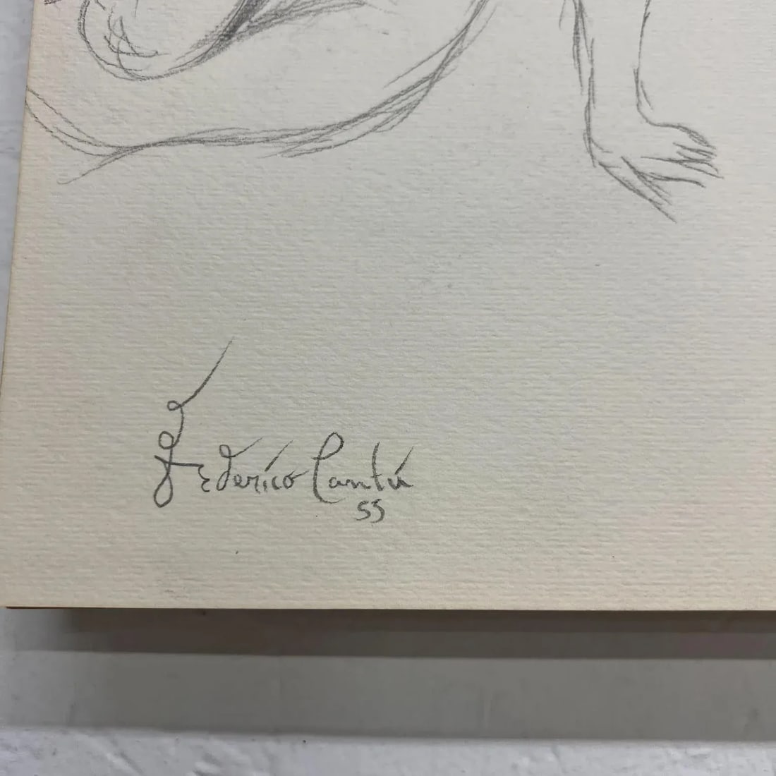 1955 Federico CantÃº Art Drawing Set of Six Sheets Pencil on Paper Mexico - 2