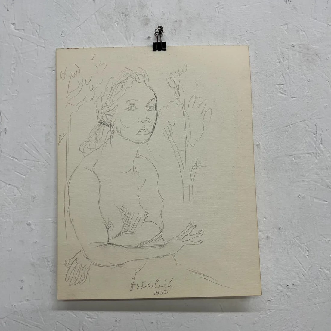 1955 Federico CantÃº Art Drawing Set of Six Sheets Pencil on Paper Mexico - 8