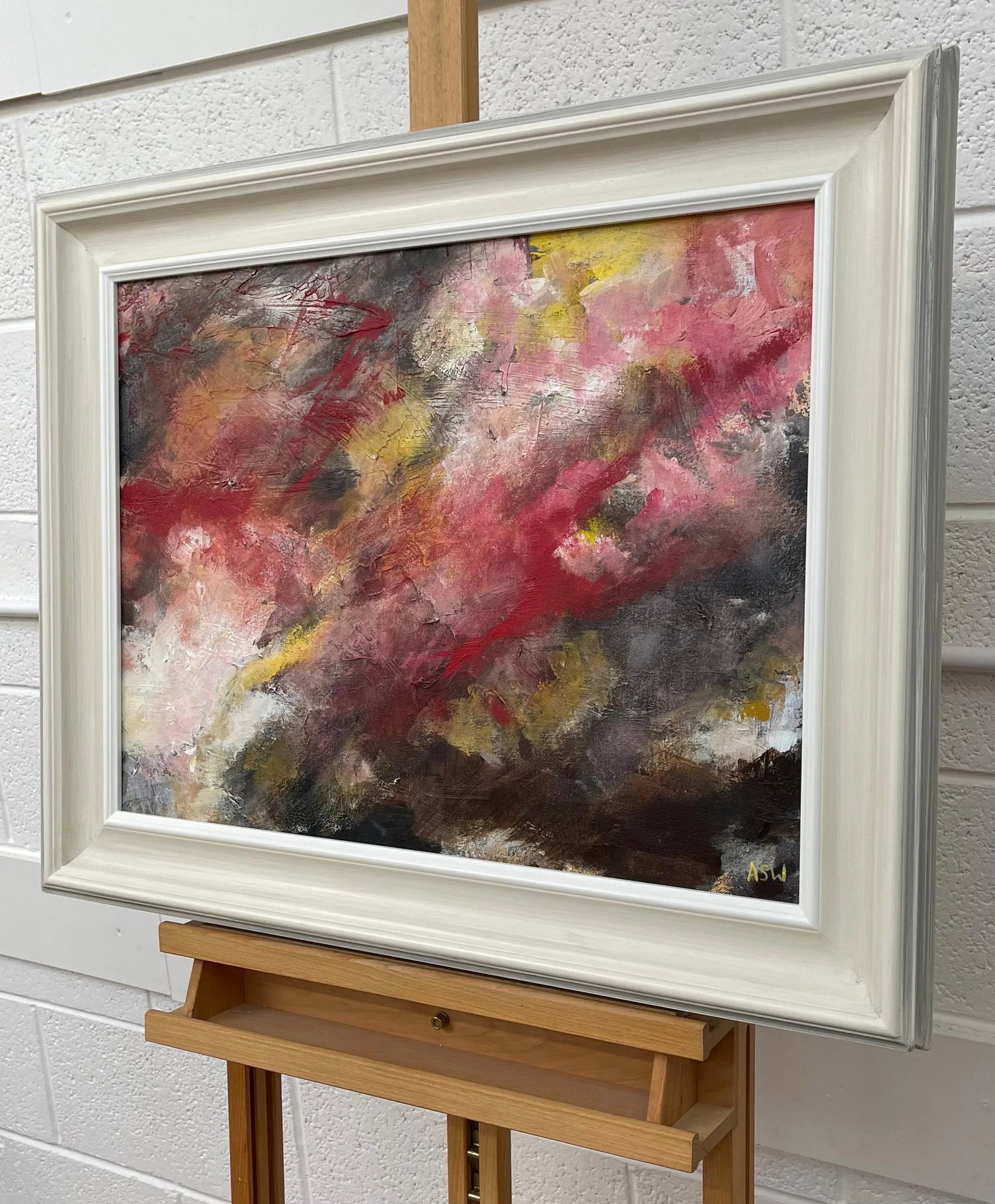Angela Wakefield, Abstract Landscape using Red, Black and Yellow by Contemporary British Artist, 202 - 10