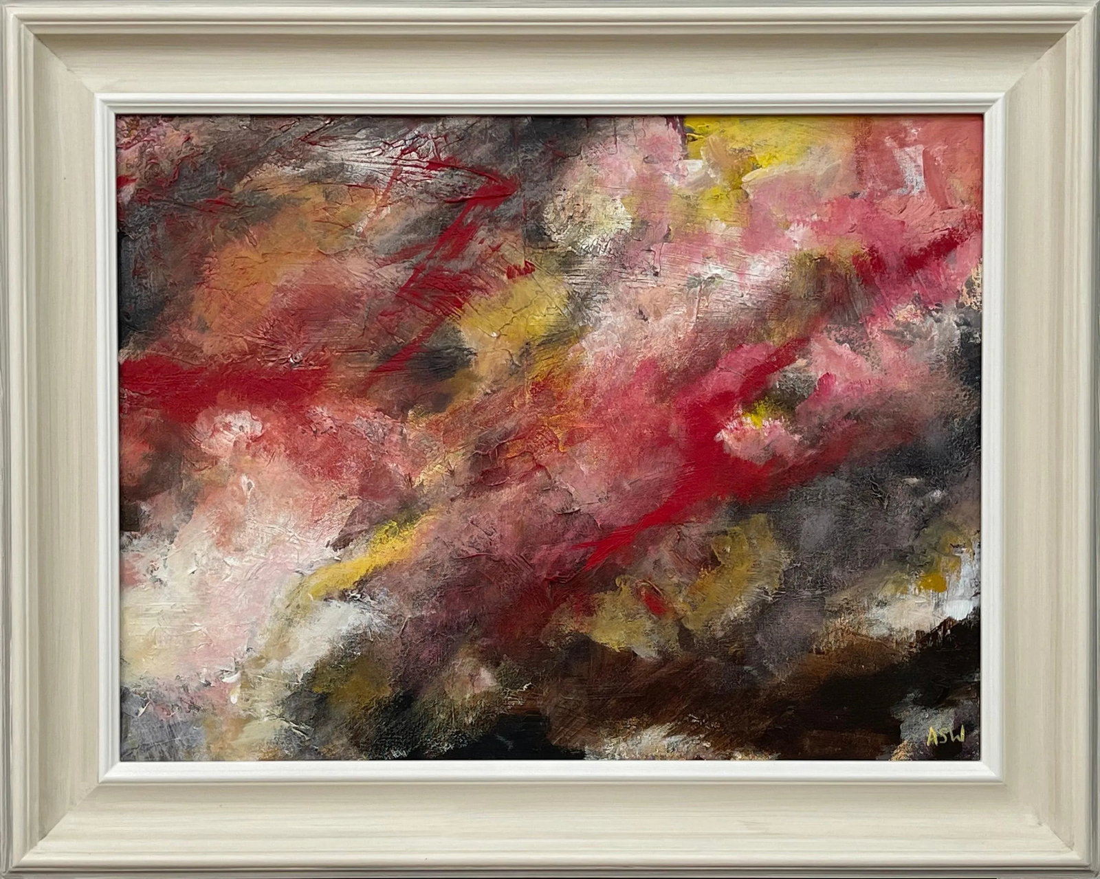 Angela Wakefield, Abstract Landscape using Red, Black and Yellow by Contemporary British Artist, 202 - 13