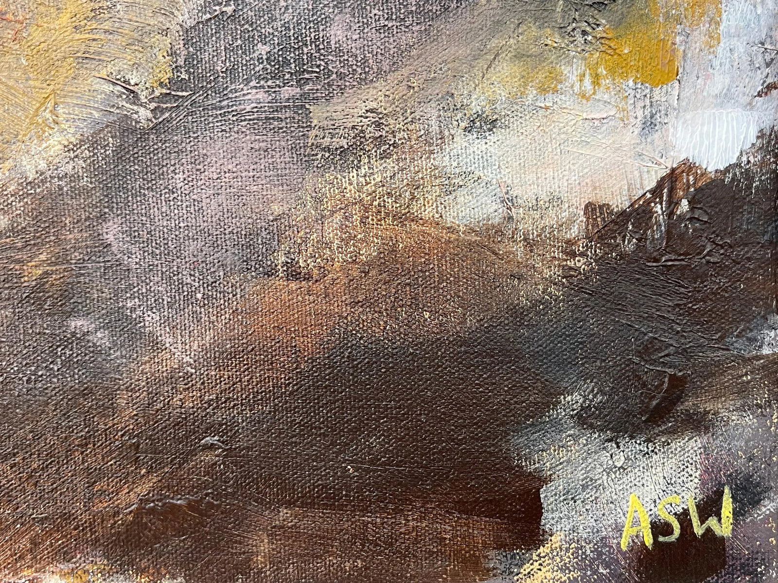 Angela Wakefield, Abstract Landscape using Red, Black and Yellow by Contemporary British Artist, 202 - 3