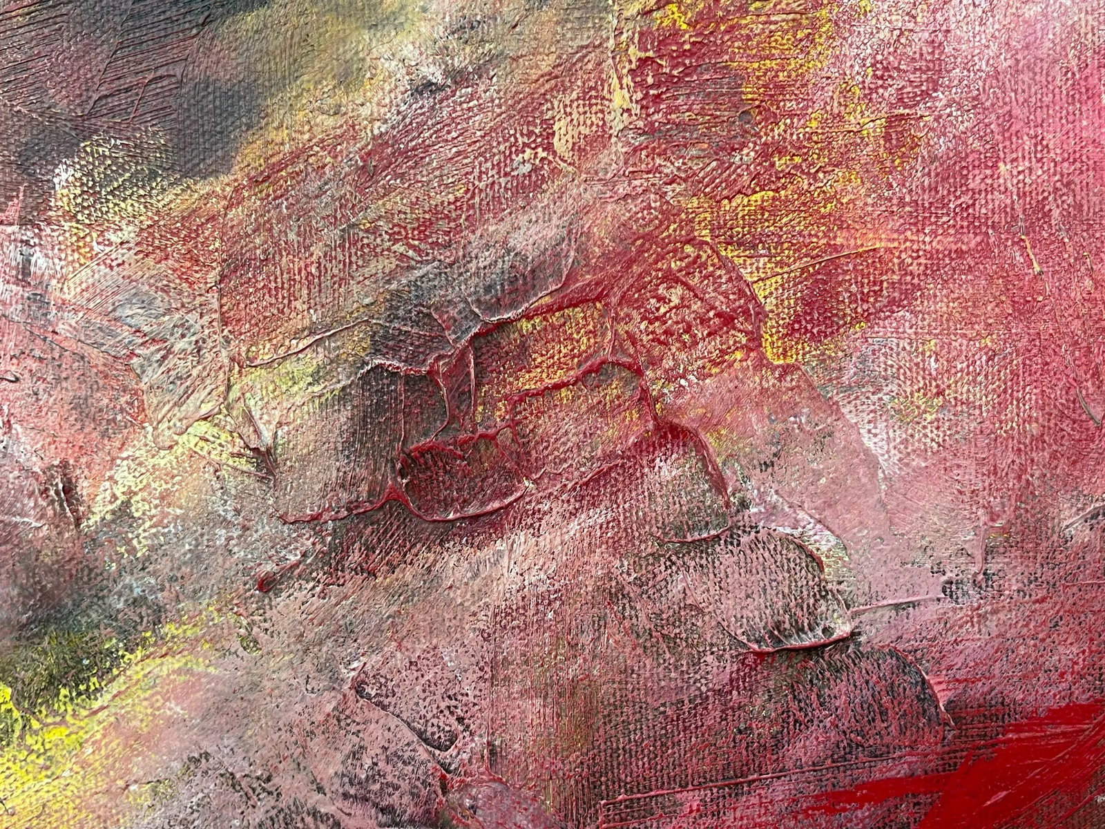 Angela Wakefield, Abstract Landscape using Red, Black and Yellow by Contemporary British Artist, 202 - 5