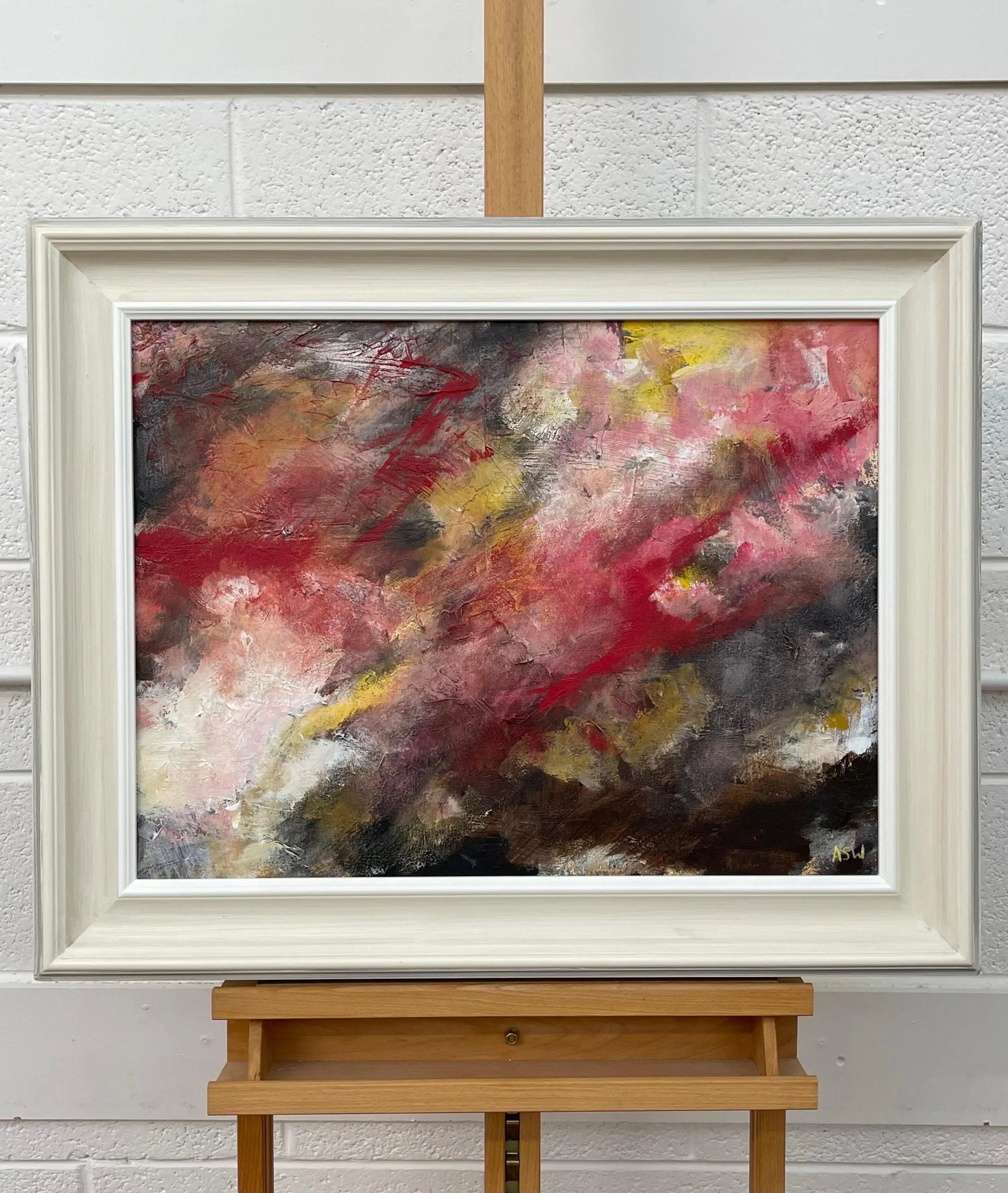 Angela Wakefield, Abstract Landscape using Red, Black and Yellow by Contemporary British Artist, 202 - 9