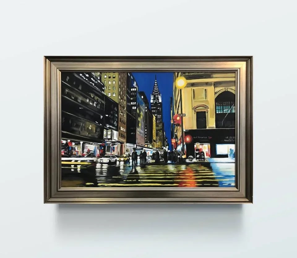 Painting of Chrysler Building New York City by Collectible British Urban Artist - 3