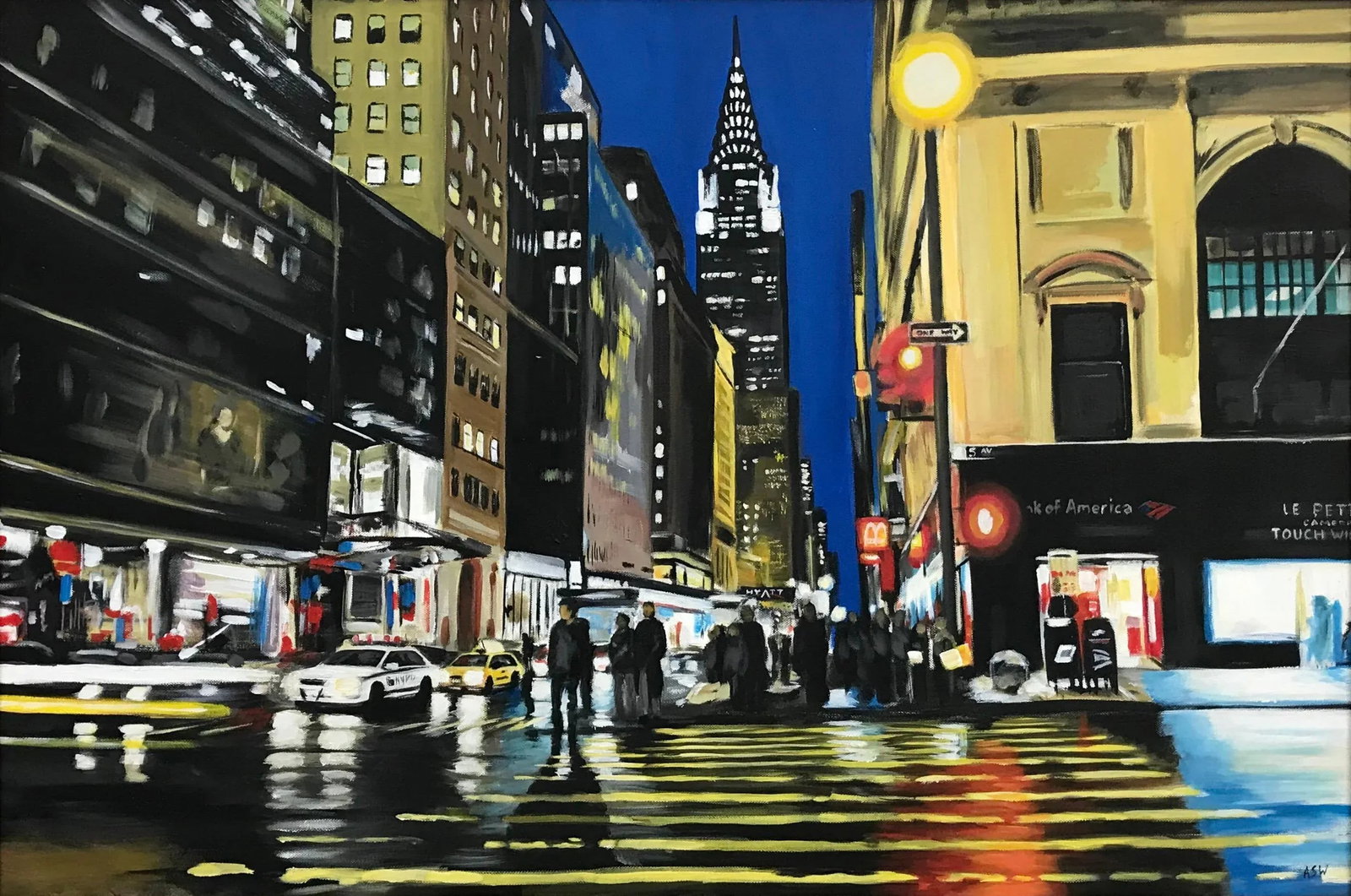 Painting of Chrysler Building New York City by Collectible British Urban Artist - 9