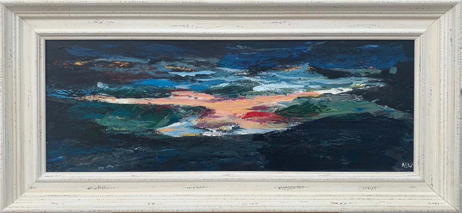 Dark Panoramic Expressive Abstract Mountain Landscape Contemporary British Art - 11