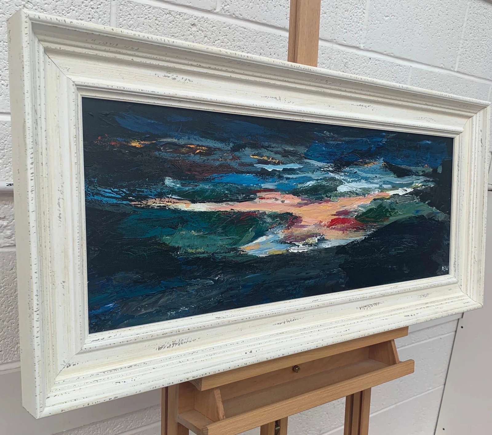 Dark Panoramic Expressive Abstract Mountain Landscape Contemporary British Art - 2