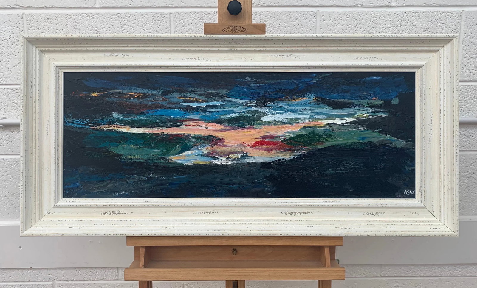 Dark Panoramic Expressive Abstract Mountain Landscape Contemporary British Art - 3
