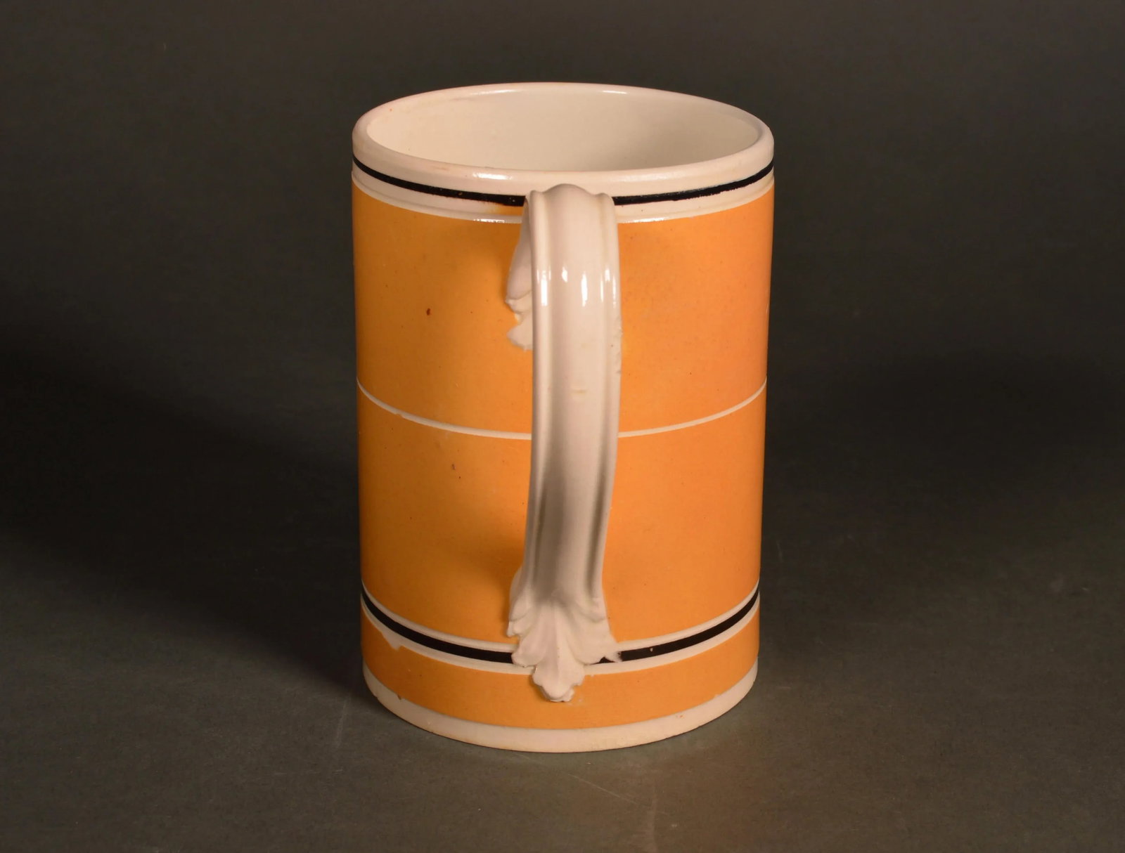Mocha Pottery Mug With Ochre Slip Ground - 3