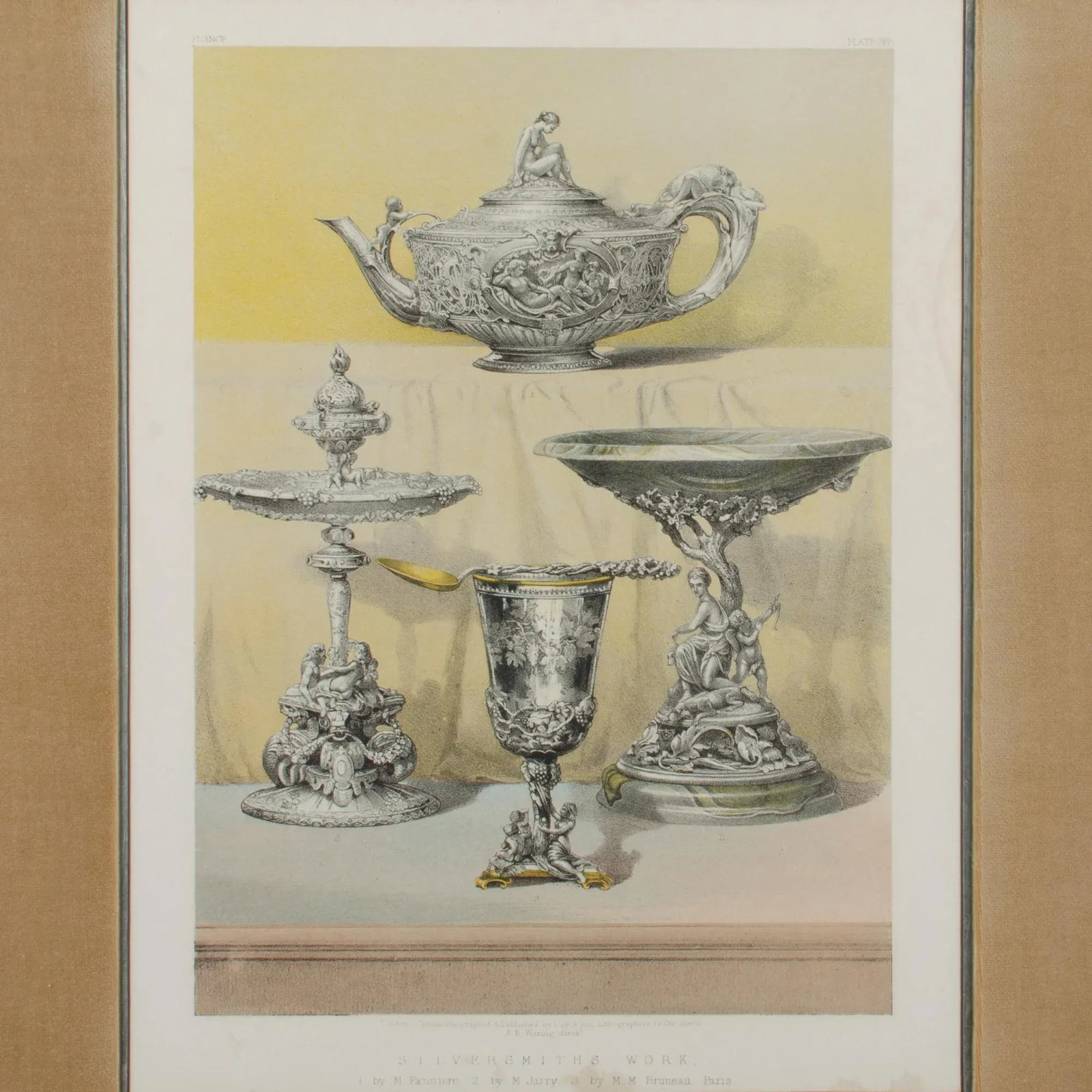 Silversmith's Work & Group of Silver Vases, Antique Prints - A Pair - 4