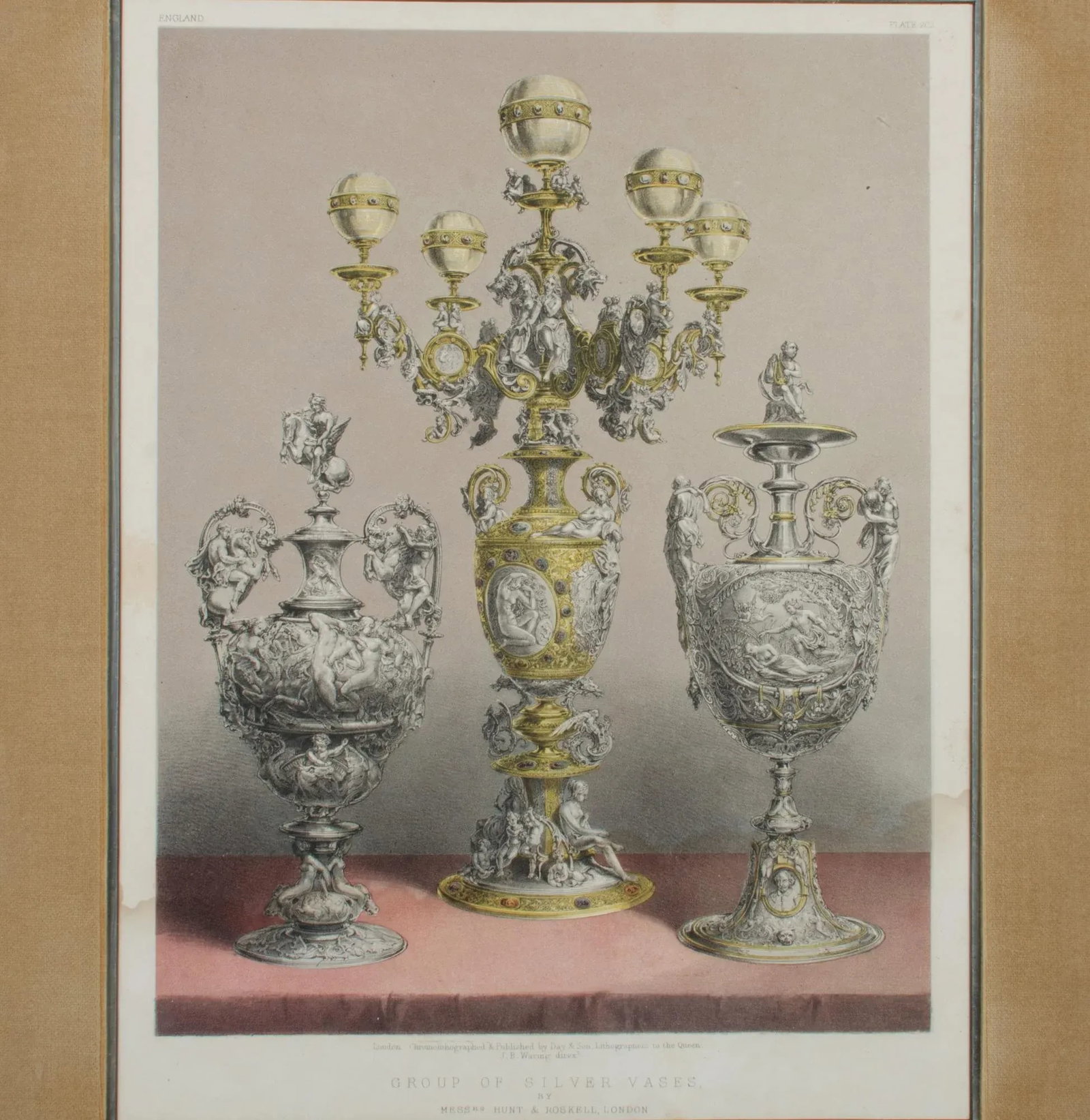 Silversmith's Work & Group of Silver Vases, Antique Prints - A Pair - 5