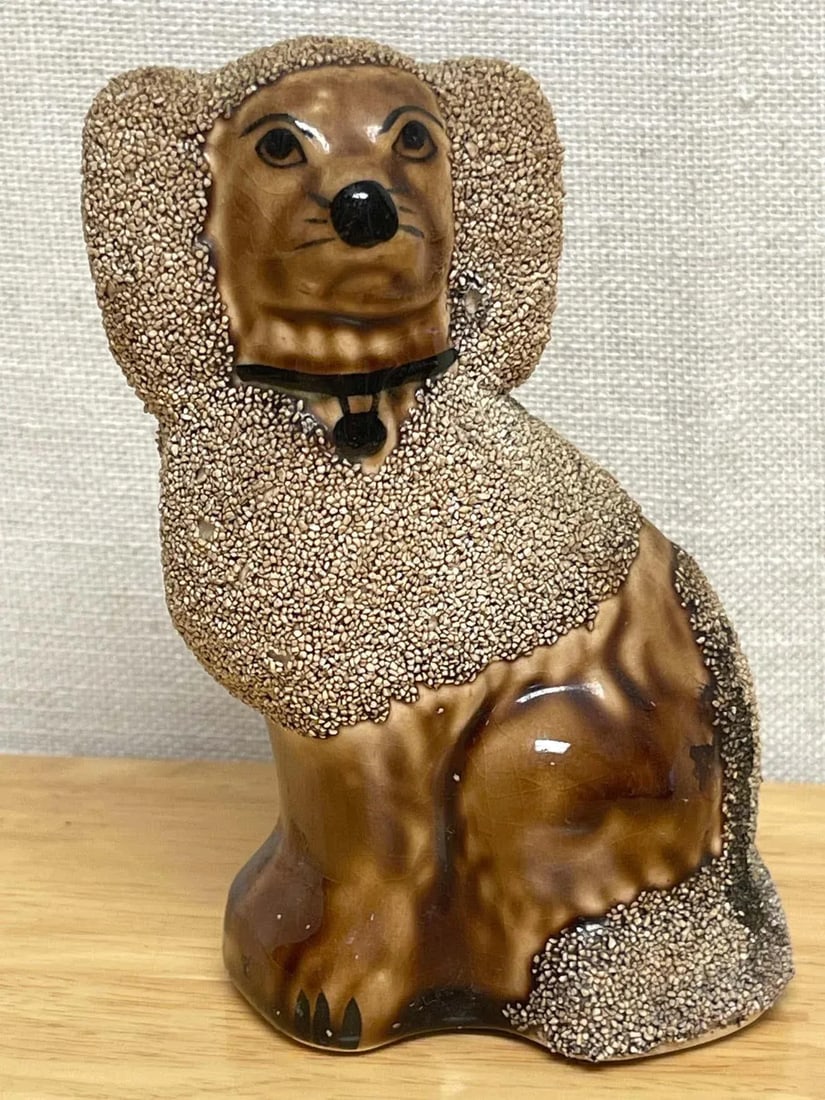 1950s Diminutive Bennington Style Rockingham-Glazed Figures of Seated Poodles - A Pair - 11