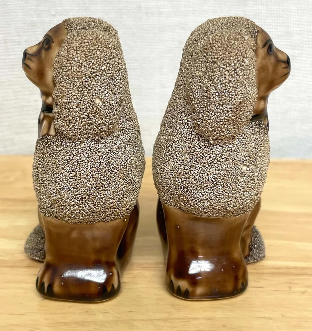 1950s Diminutive Bennington Style Rockingham-Glazed Figures of Seated Poodles - A Pair - 8
