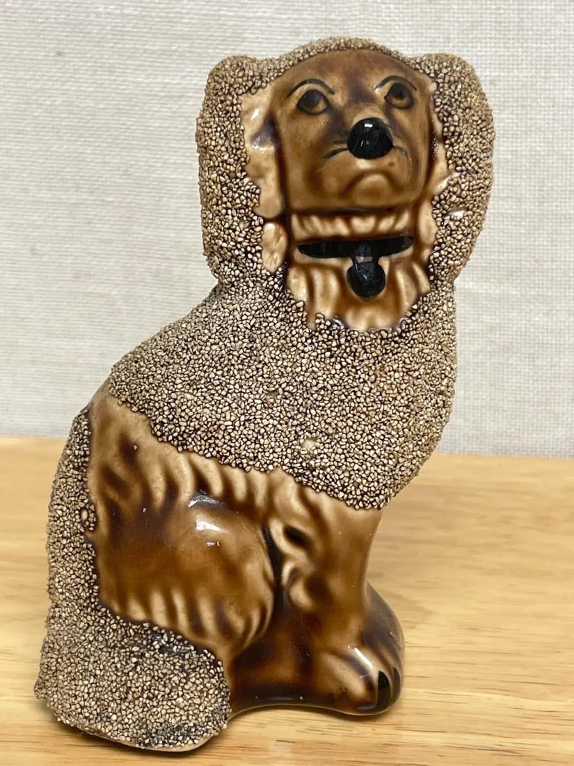 1950s Diminutive Bennington Style Rockingham-Glazed Figures of Seated Poodles - A Pair - 9