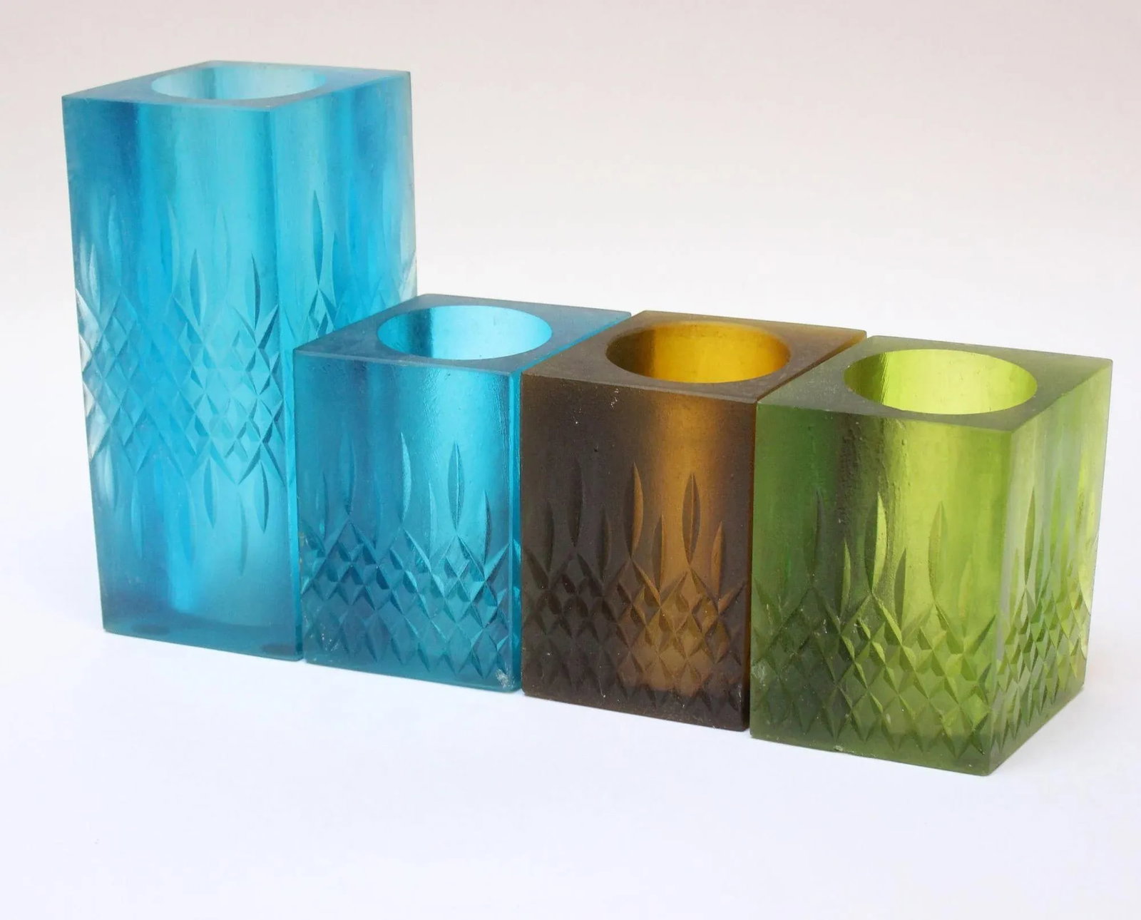 Mid-Century Modern Sascha Brastoff Cast Resin Vases / Candle Holders - Set of 4 - 13