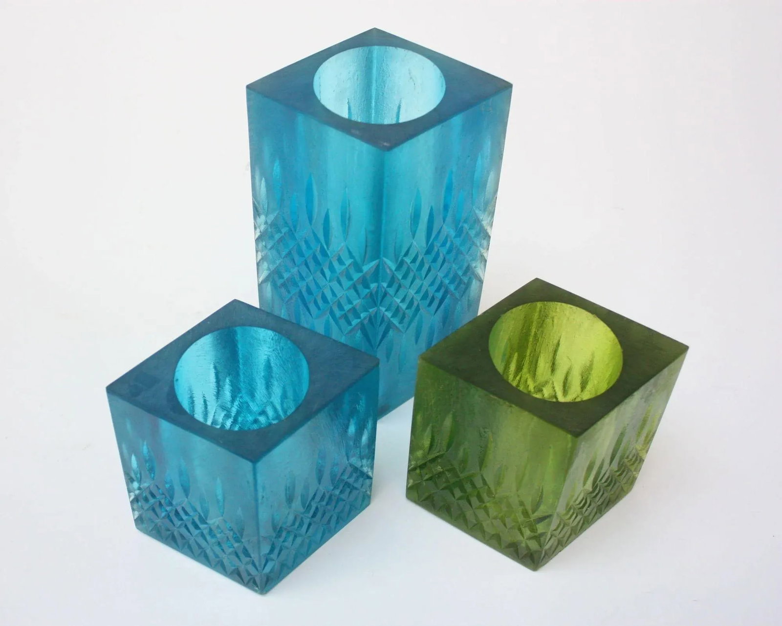 Mid-Century Modern Sascha Brastoff Cast Resin Vases / Candle Holders - Set of 4 - 2
