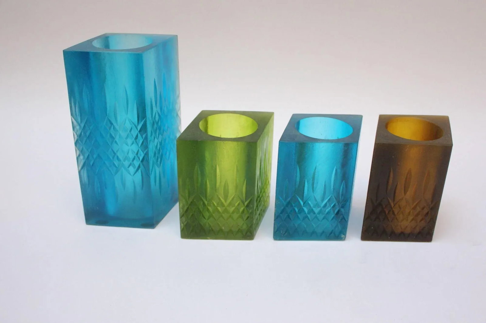 Mid-Century Modern Sascha Brastoff Cast Resin Vases / Candle Holders - Set of 4 - 3