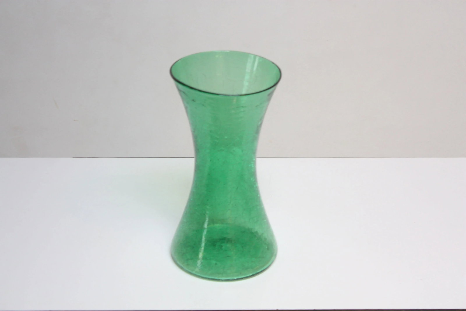 Wayne Husted for Blenko Green Crackle 'Sheaf' Vase Model 5519-M - 2