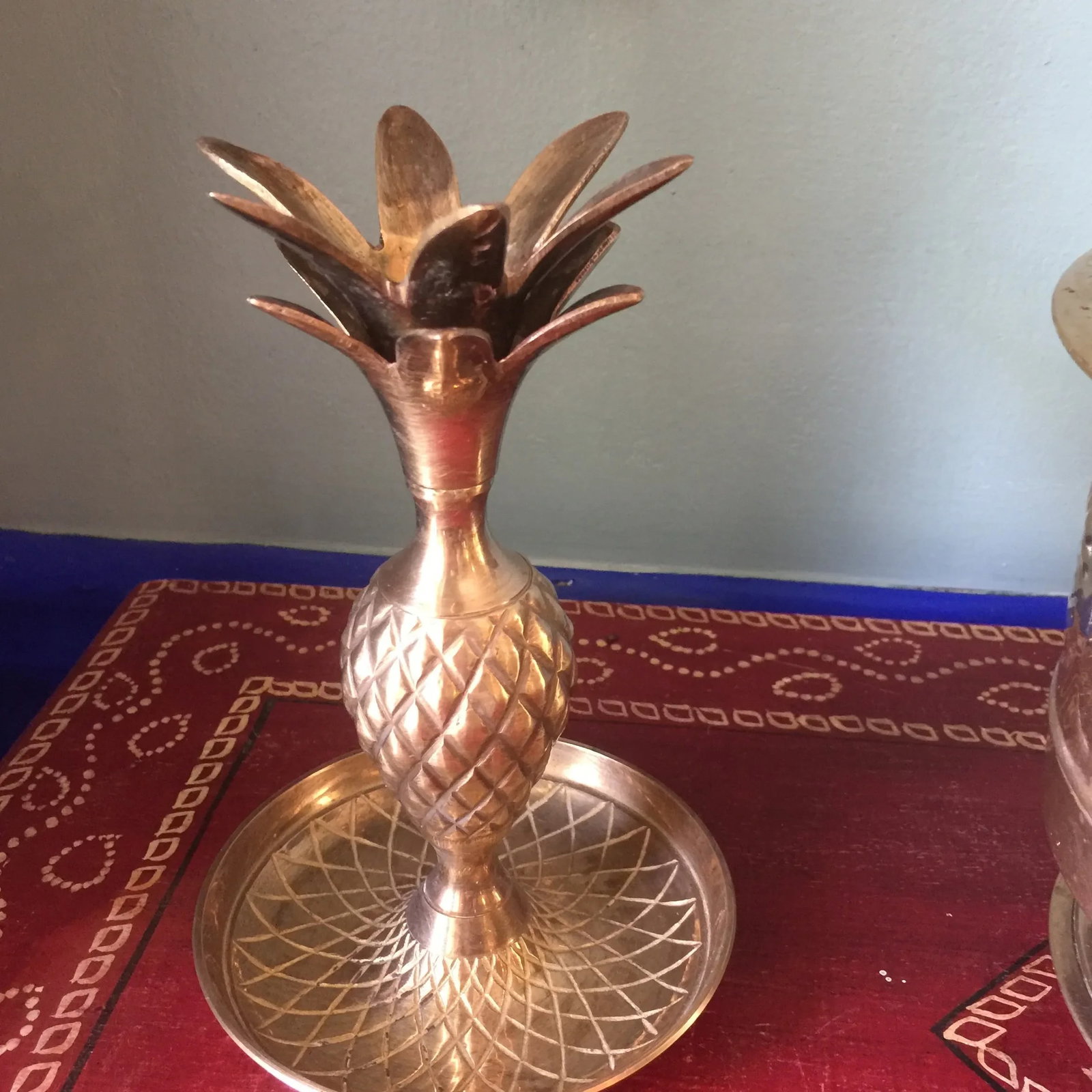 Brass Pineapple Trio of Planter and Candleholders - Set of 3 - 6
