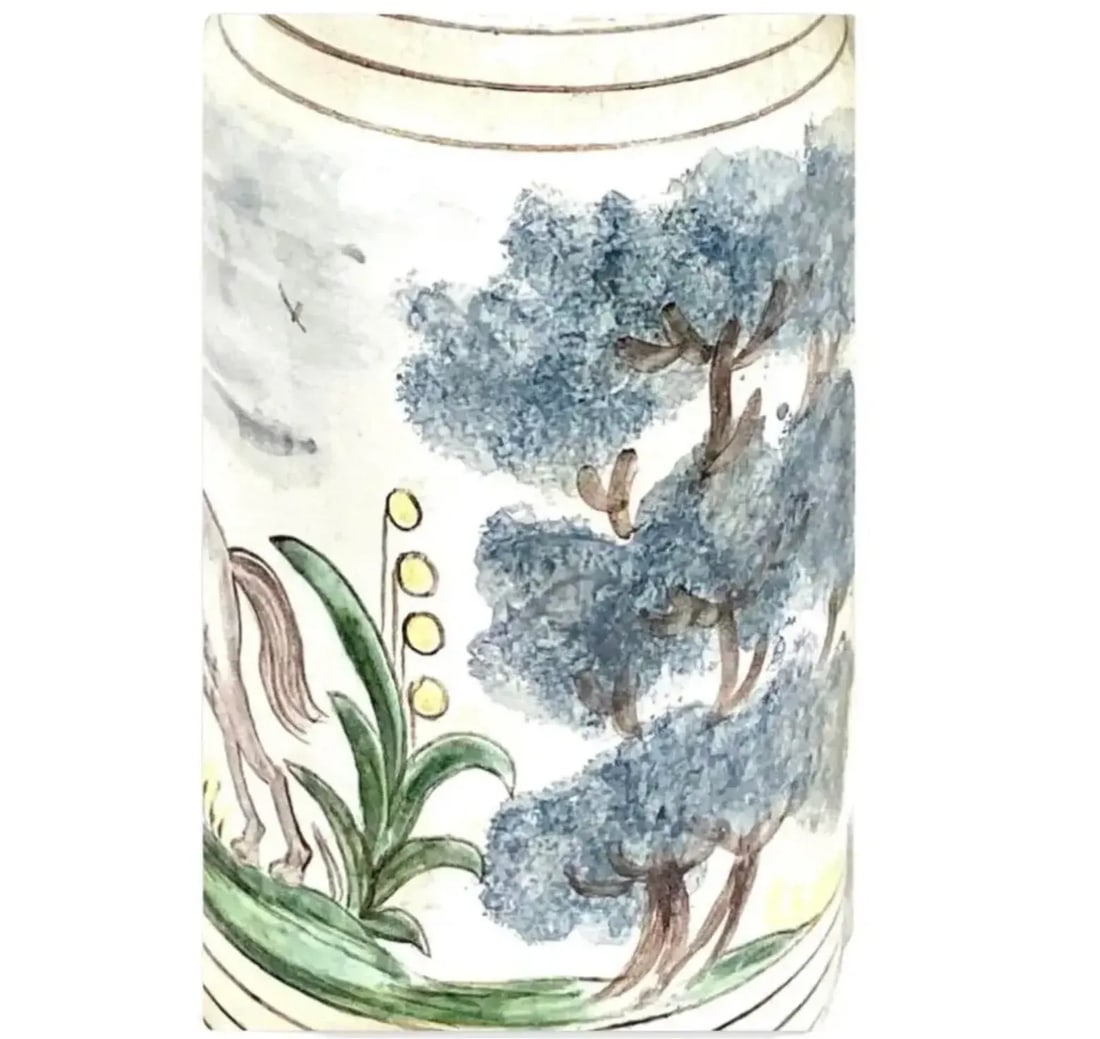19th Century German Faience Beer Stein With Handle and Lid - 4