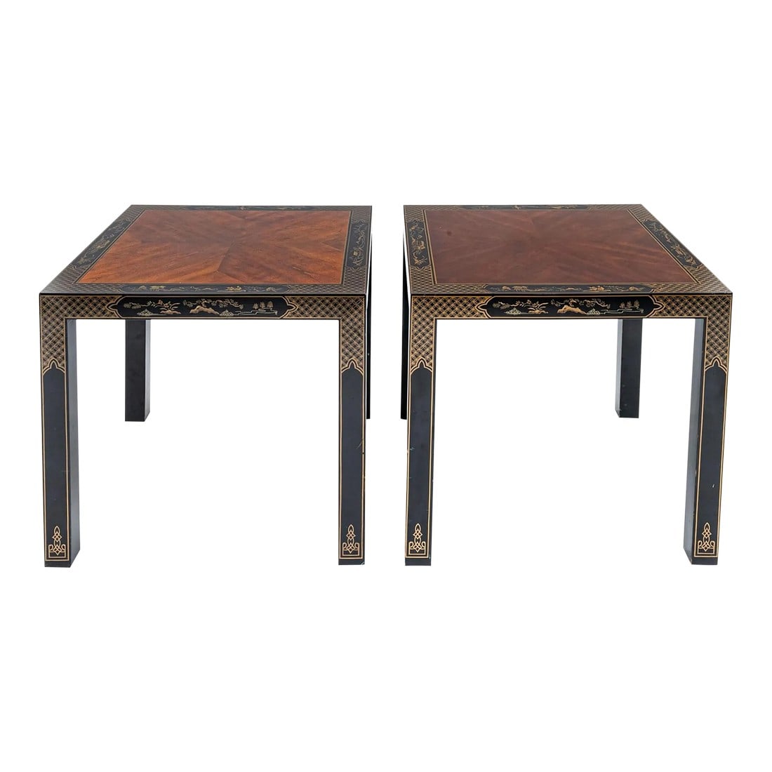 Vintage Pair of Drexel "Etcetera" Lacquered Chinoiserie Tables (1 of 10)