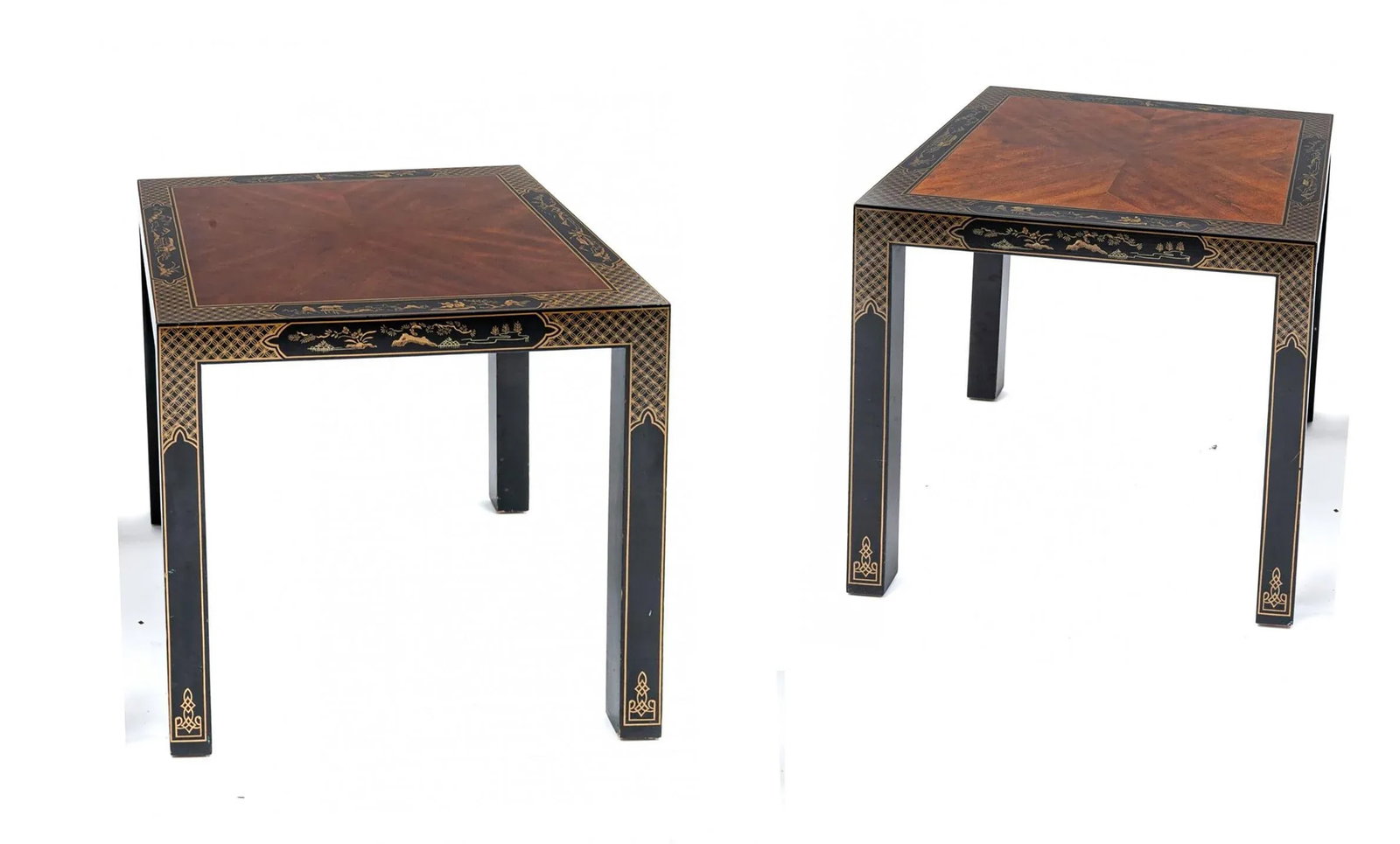 Vintage Pair of Drexel "Etcetera" Lacquered Chinoiserie Tables - 2