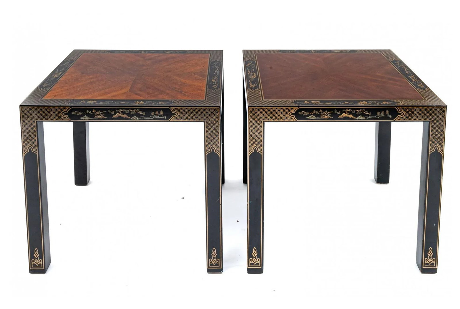 Vintage Pair of Drexel "Etcetera" Lacquered Chinoiserie Tables - 9