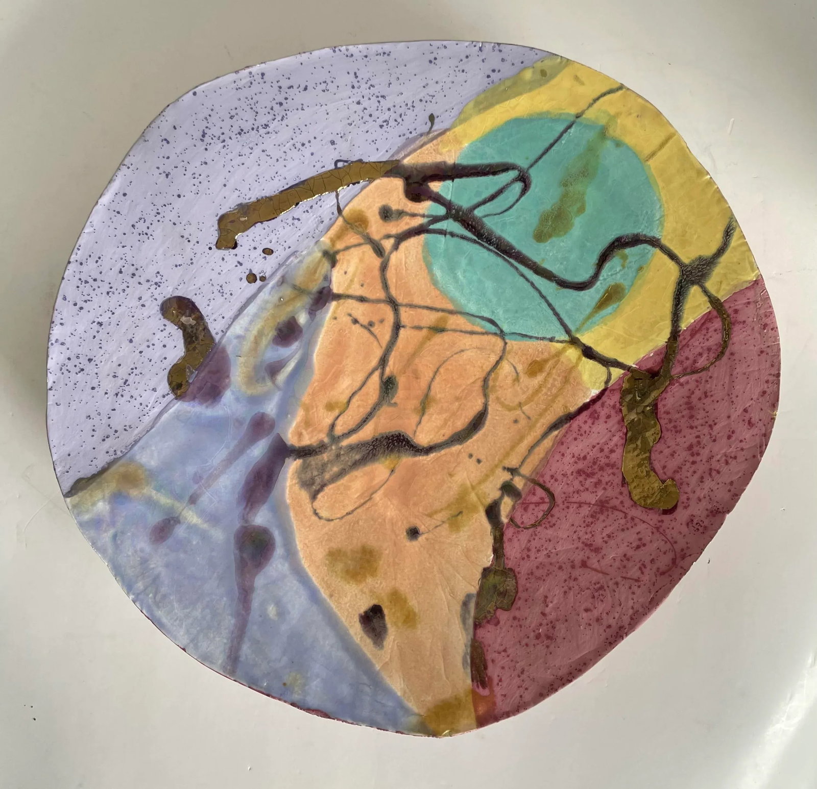 Postmodern Signed Original Wall Mount Ceramic Pottery Art - 9