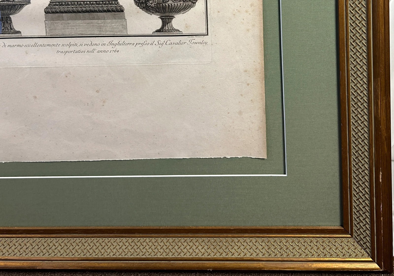 Framed Etching of Vases by Giovanni Piranesi - 3