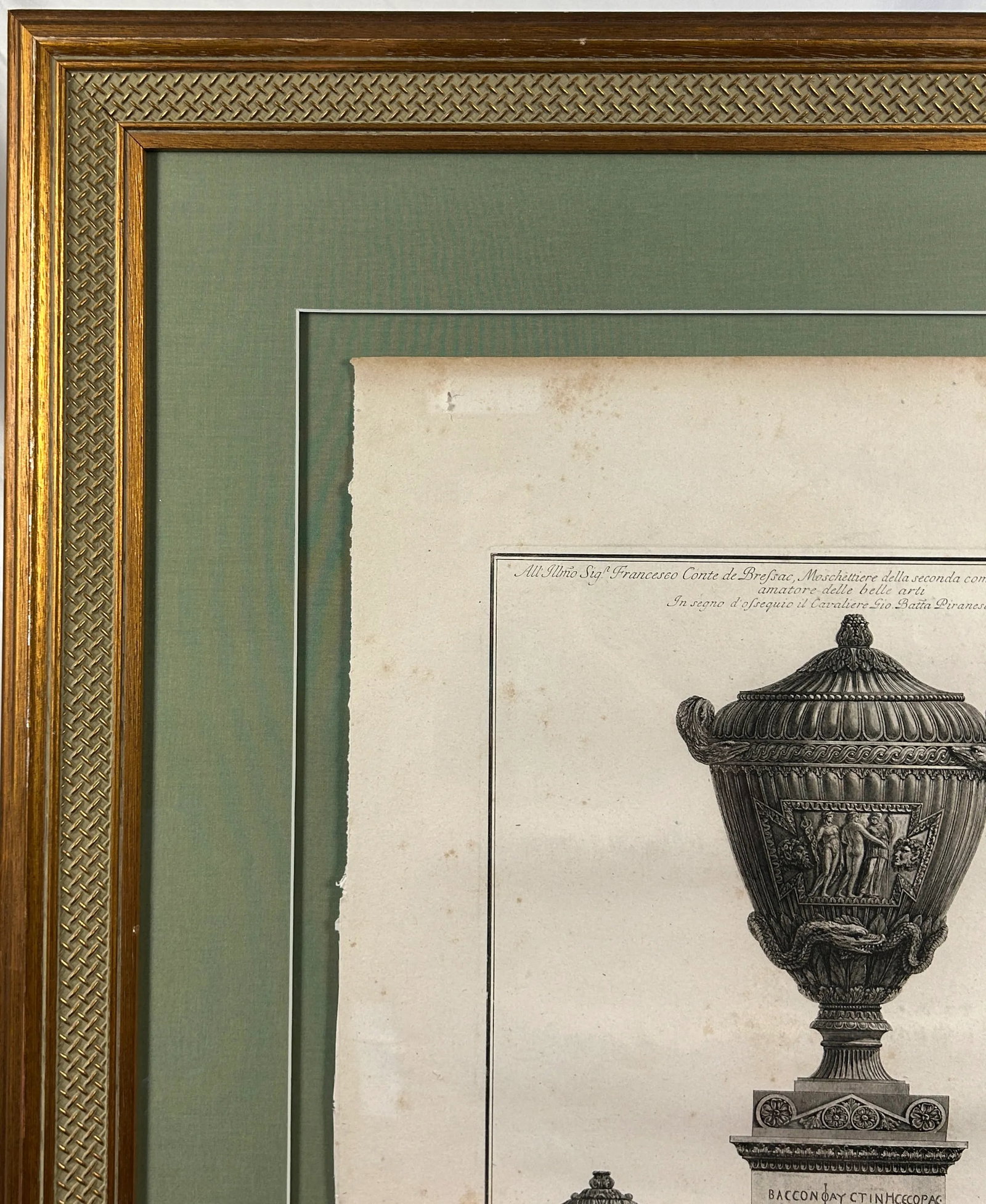 Framed Etching of Vases by Giovanni Piranesi - 5