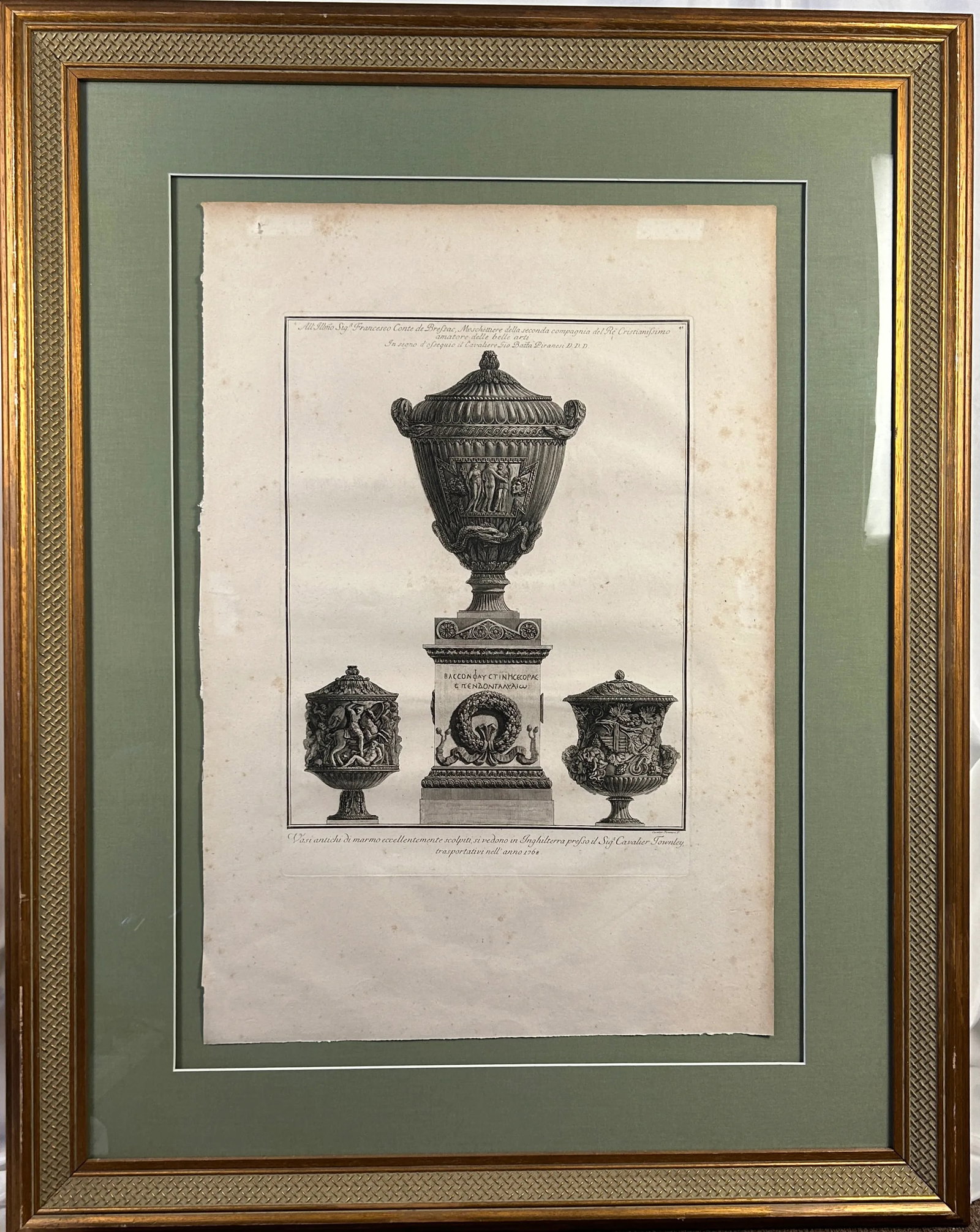 Framed Etching of Vases by Giovanni Piranesi - 9