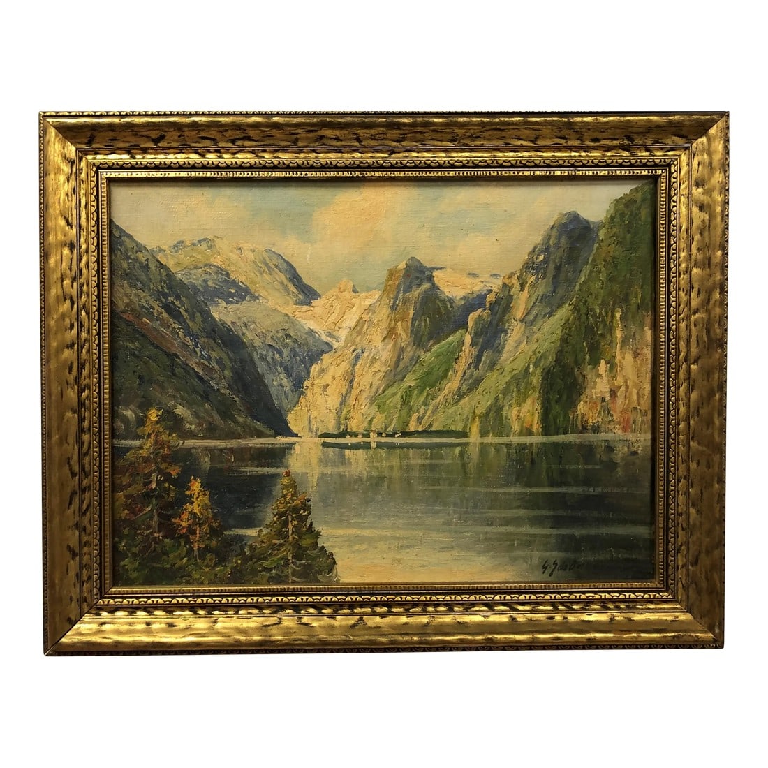 Late 19th Century Majestic Oil on Board Signed on the Bottom, Framed (1 of 3)