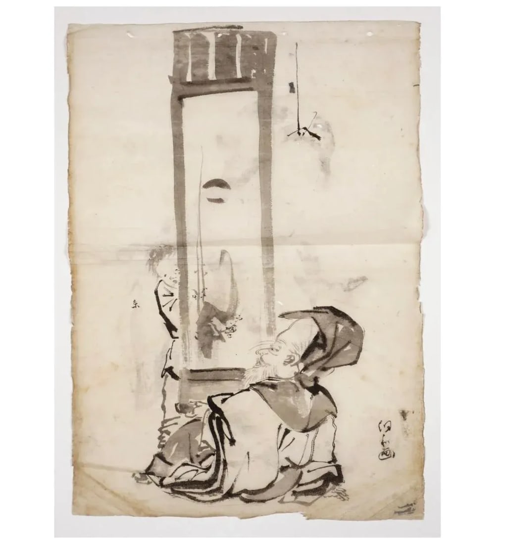 Set of Three Japanese Watercolors in the Manner of Hanabusa Itcho - 8