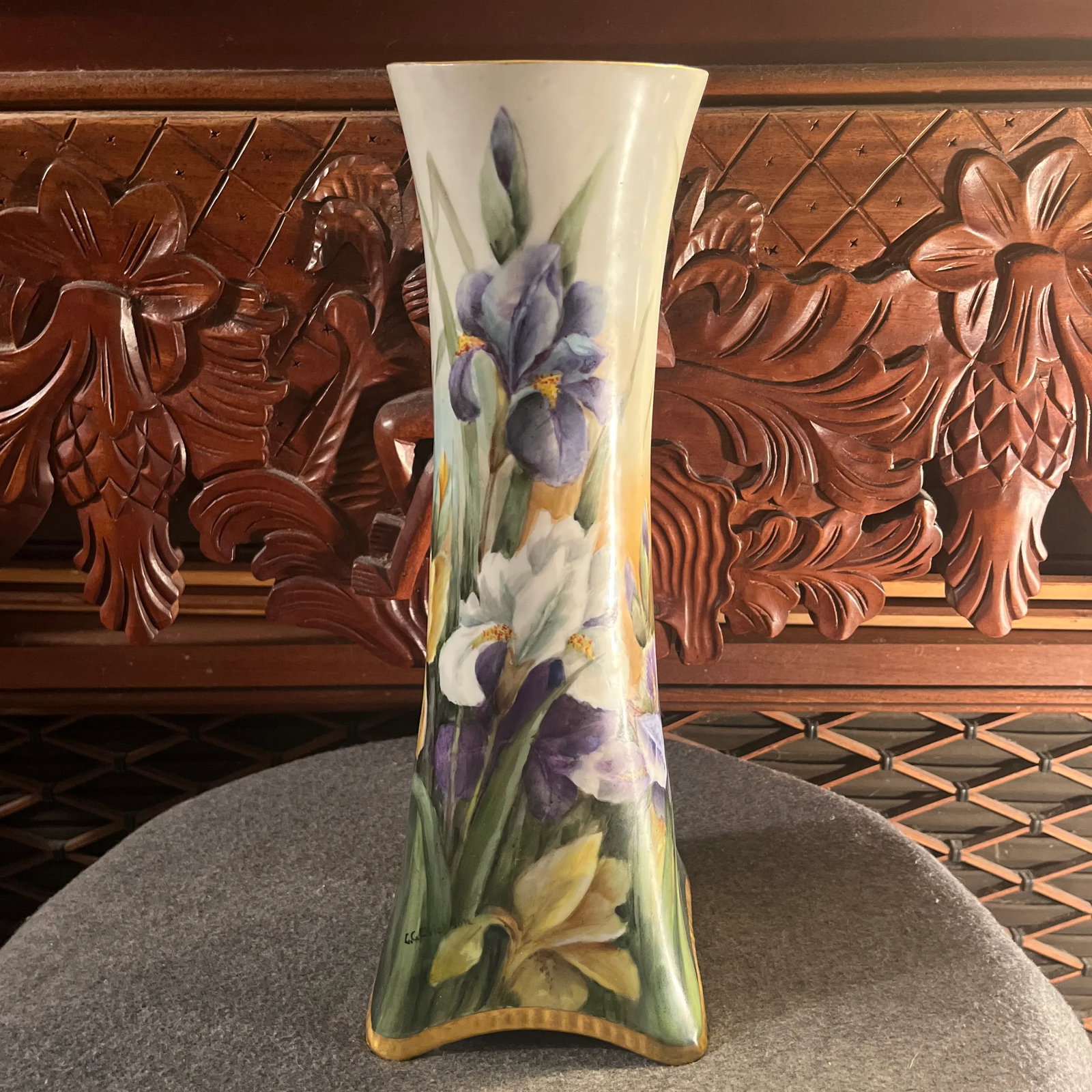 Early 20th Century Hand Painted German Bavaria Vase With Artist Signature - 12