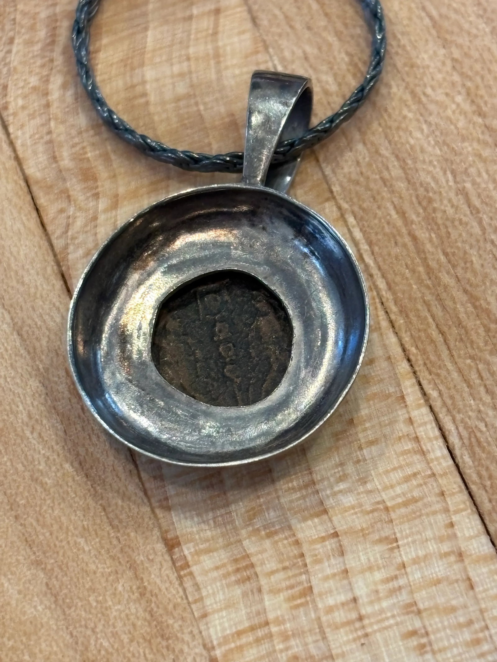 Antique Pendant With Coin of Emporer Constantine II W Sterling Silver - 10