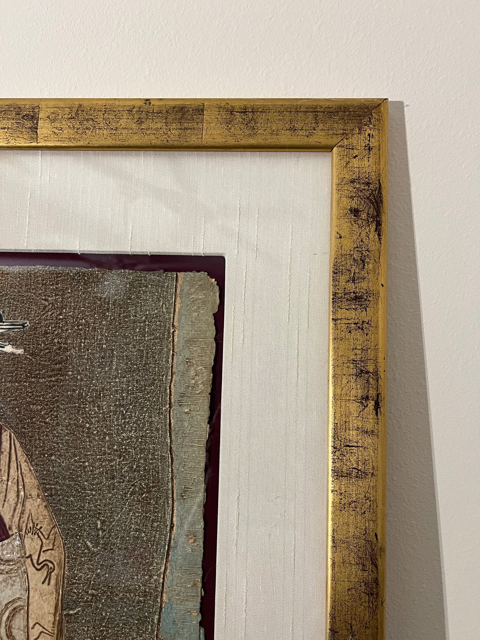 1980s Large Asian Mixed Media Framed Art Signed Mikulas Kravjansky - 5