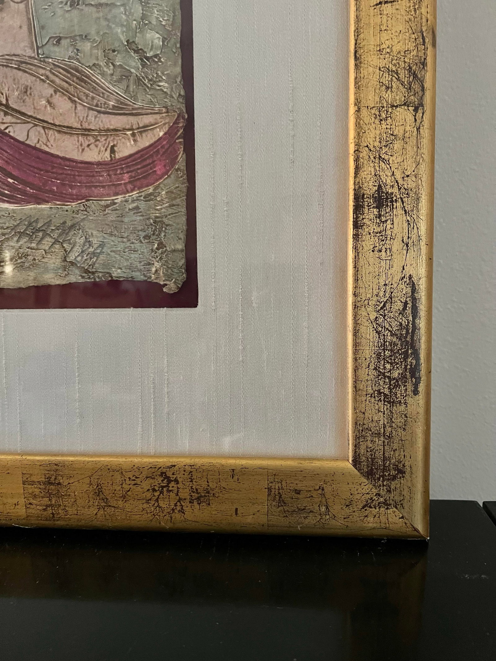 1980s Large Asian Mixed Media Framed Art Signed Mikulas Kravjansky - 7