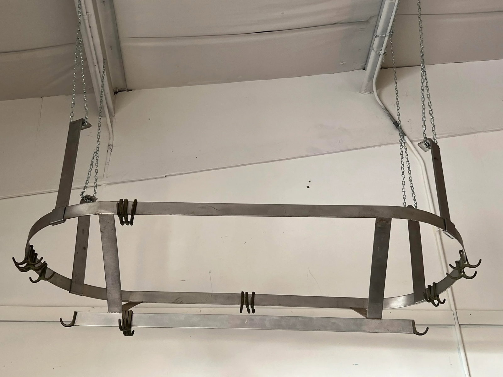 Late 20th Century Large Oval Stainless Pot Hanger - 7