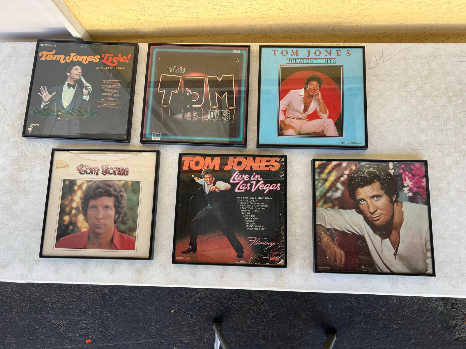 Vintage Tom Jones Records & Album Sleeve Framed Set of 6 - 8