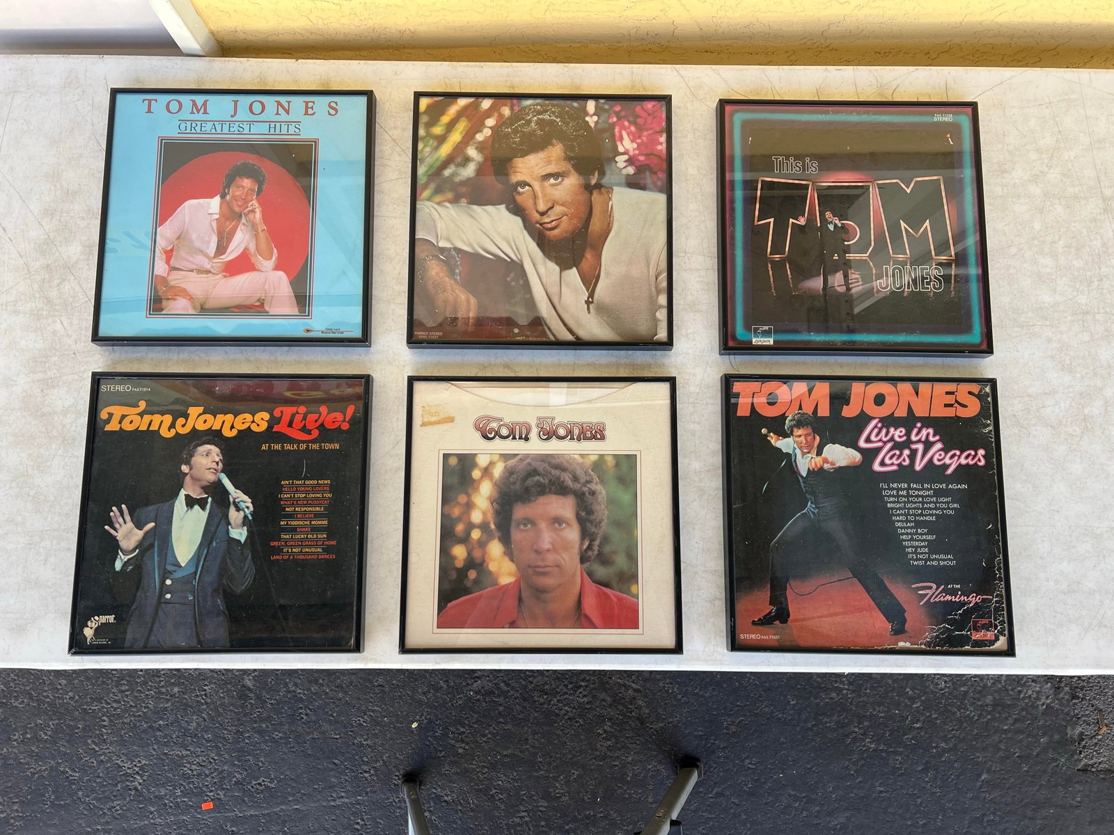 Vintage Tom Jones Records & Album Sleeve Framed Set of 6 - 9
