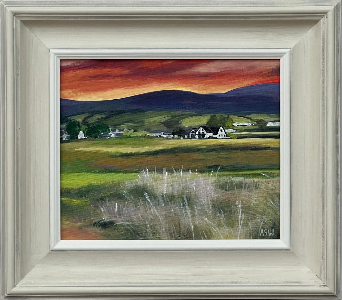 Sunset at Brora Golf Course in the Scottish Highlands by Contemporary Artist, 2024, Framed (1 of 12)