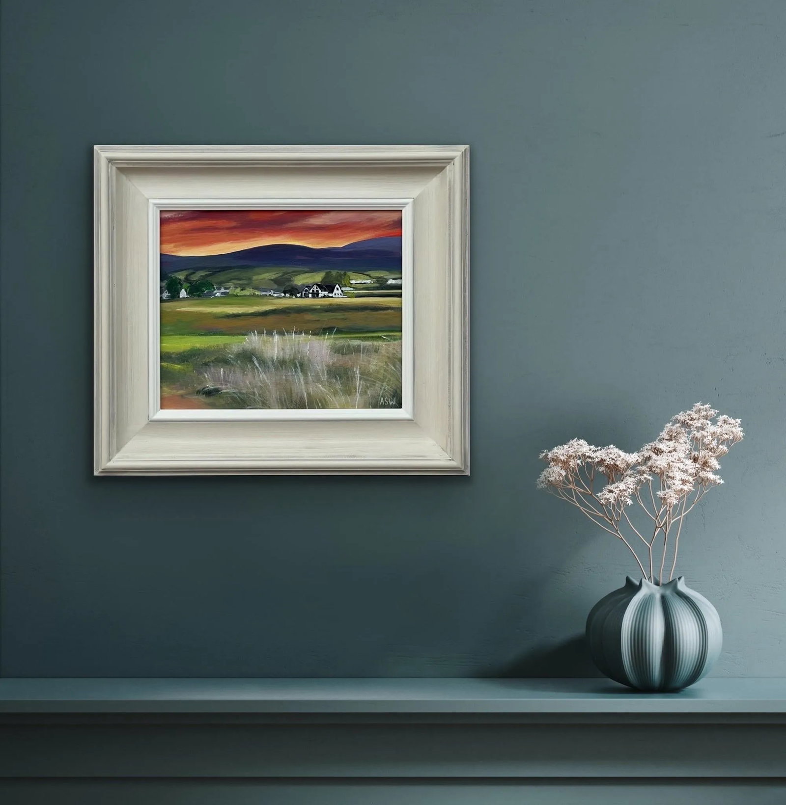 Sunset at Brora Golf Course in the Scottish Highlands by Contemporary Artist, 2024, Framed - 2