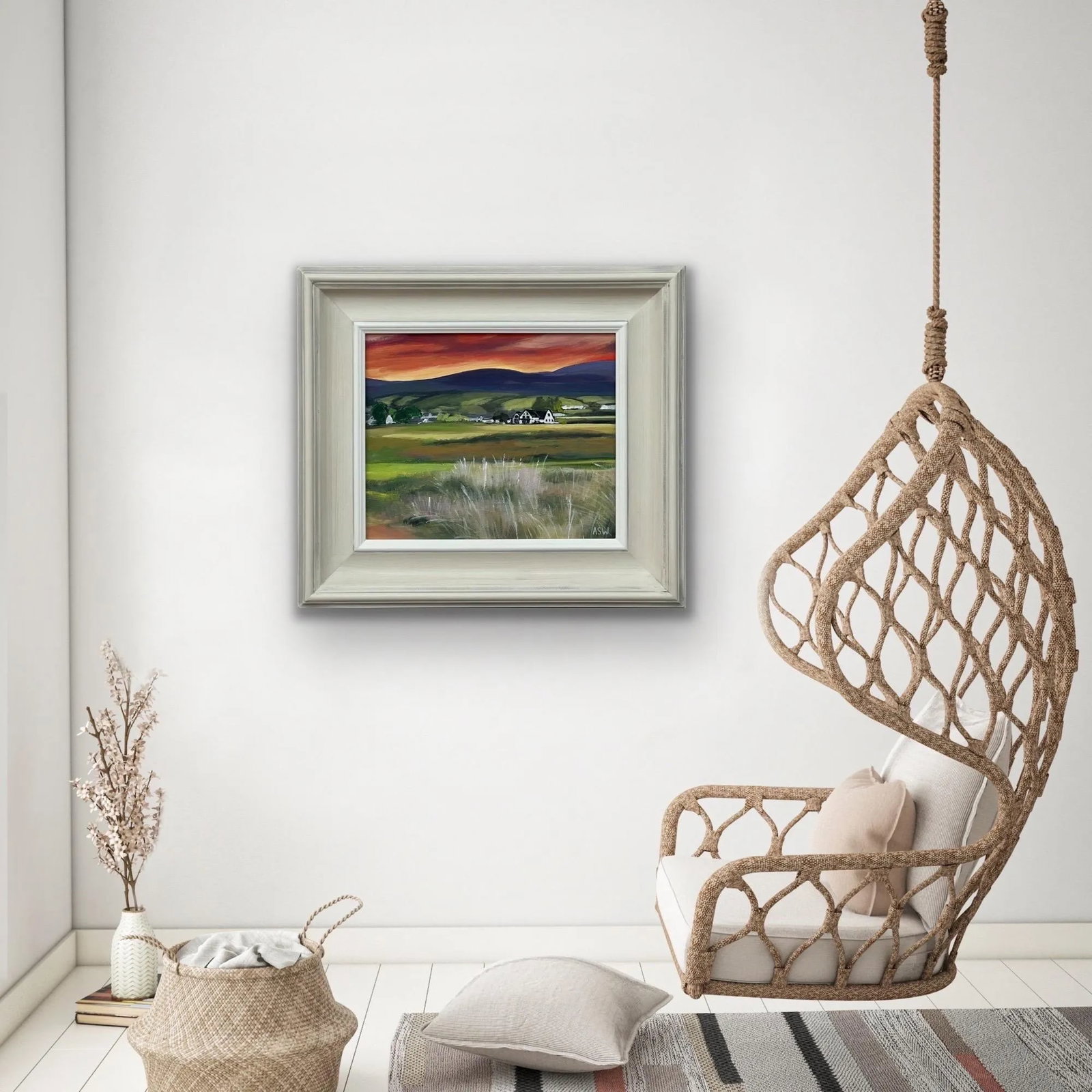 Sunset at Brora Golf Course in the Scottish Highlands by Contemporary Artist, 2024, Framed - 3
